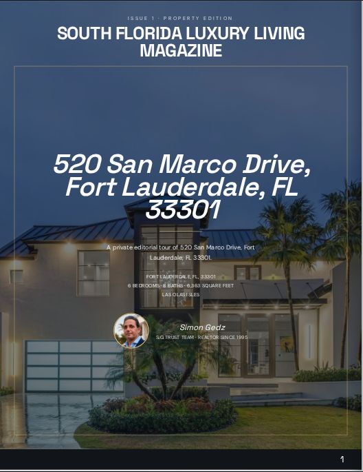 Real property magazine preview cover — 520 San Marco Drive